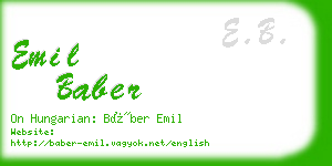 emil baber business card